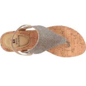 White Mountain Gold wedge sandals
